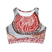 High Neck Crop Bikini Top (AOP)