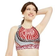 High Neck Crop Bikini Top (AOP)