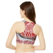 High Neck Crop Bikini Top (AOP)