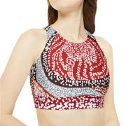 High Neck Crop Bikini Top (AOP)