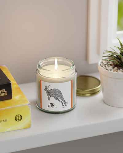 Artisan Scented Candles – Coconut Apricot Wax – Rustic Kangaroo Design