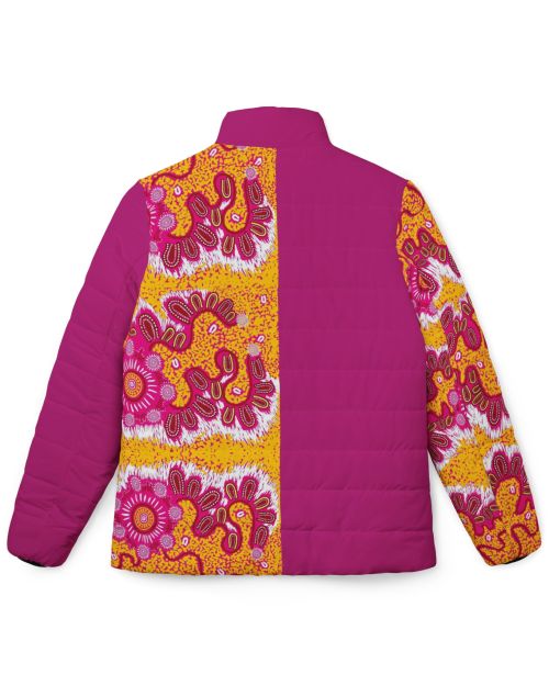 Colorful Women’s Puffer Jacket – Vibrant Floral Design, Winter Outerwear, Cozy Layer, Stylish Gift, Unique Jacket