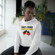 100% Pure Australian Hoodie – Unisex Sweatshirt for Casual Wear, Aussie Pride, Gift for Travelers, Summer BBQ, Comfortable Fashion