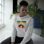 100% Pure Australian Hoodie – Unisex Sweatshirt for Casual Wear, Aussie Pride, Gift for Travelers, Summer BBQ, Comfortable Fashion