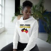 100% Pure Australian Hoodie – Unisex Sweatshirt for Casual Wear, Aussie Pride, Gift for Travelers, Summer BBQ, Comfortable Fashion