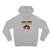 100% Pure Australian Hoodie – Unisex Sweatshirt for Casual Wear, Aussie Pride, Gift for Travelers, Summer BBQ, Comfortable Fashion