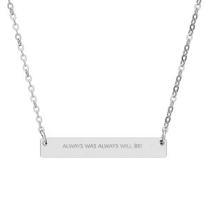 Engraved Horizontal Bar Necklace — Personalized Message Pendant