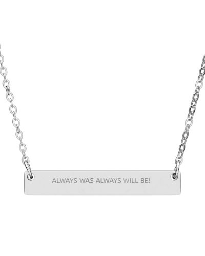 Engraved Horizontal Bar Necklace — Personalized Message Pendant