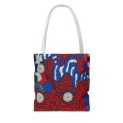 Merry Christmas Santa Tote Bag – Festive Red & Blue Holiday Shopper