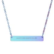 Engraved Horizontal Bar Necklace — Personalized Message Pendant