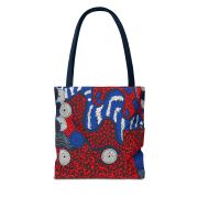 Merry Christmas Santa Tote Bag – Festive Red & Blue Holiday Shopper