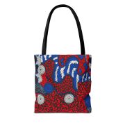 Merry Christmas Santa Tote Bag – Festive Red & Blue Holiday Shopper
