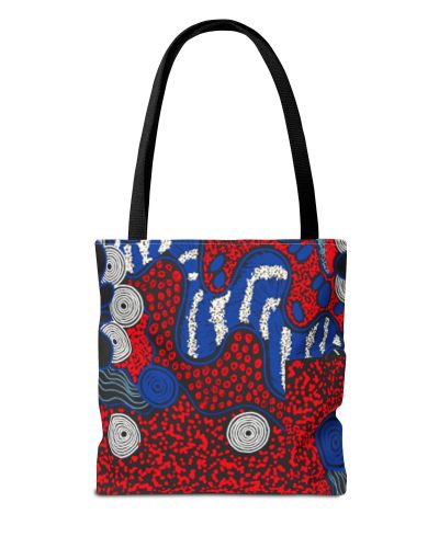 Merry Christmas Santa Tote Bag – Festive Red & Blue Holiday Shopper