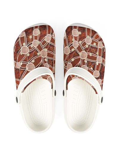 EVA Clogs with Aboriginal Dot Art Pattern — Unisex Foam Slip-On Shoes