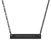 Engraved Horizontal Bar Necklace — Personalized Message Pendant