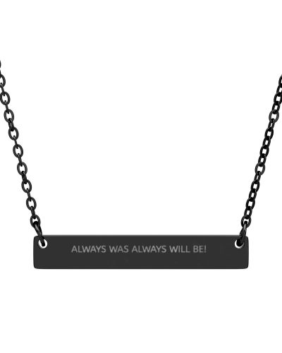 Engraved Horizontal Bar Necklace — Personalized Message Pendant