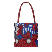 Merry Christmas Santa Tote Bag – Festive Red & Blue Holiday Shopper