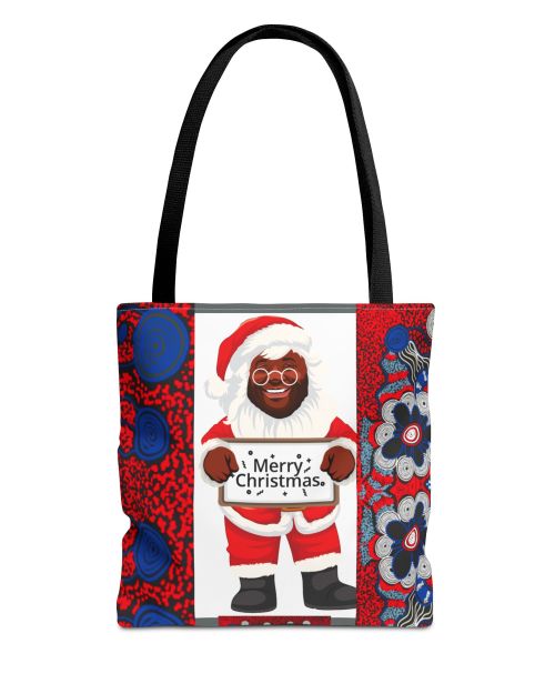 Merry Christmas Santa Tote Bag – Festive Red & Blue Holiday Shopper