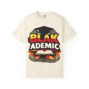 Blakademic Graduation T-Shirt — Black Excellence Graduation Cap & Book Design
