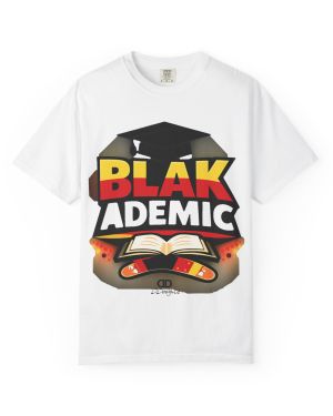 Blakademic Graduation T-Shirt — Black Excellence Graduation Cap & Book Design