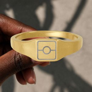 Square Engraved Signet Ring — Personalized Stainless Steel