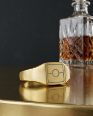 Square Engraved Signet Ring — Personalized Stainless Steel